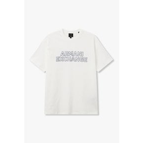 AX 남성 브러시 로고 패치 티셔츠A416130008 오프화이트