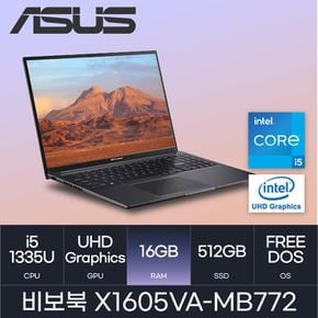 비보북 X1605VA-MB772 (FREEDOS/SSD 512GB/RAM 16GB) HMC