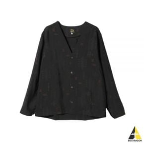 NEEDLES 니들스 24SS V Neck Shirt - Black (OT126) (V넥 셔츠)