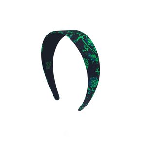 Chunky silk hairband_Green pattern