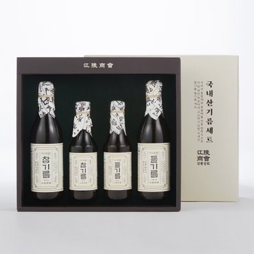강릉상회 [9/22(월)부터 순차출고/산지직송]국내산 전통기름 4종 세트(참기름, 들기름)