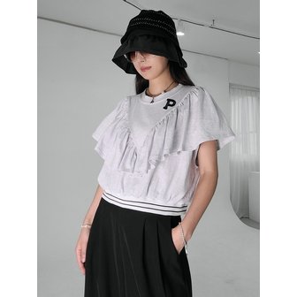 프리톤 프릴 케이프 P로고 스웻셔츠  frill cape sweatshirt