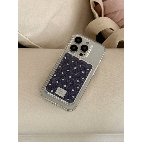 denim bloom 디자인 [맥세이프 투명 카드지갑]