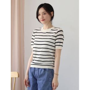 제이디 스트라이프 반팔 니트 여름 데일리 RKN134_P397653527