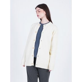 Hazzy Wool Round-neck Cardigan (Ivory)