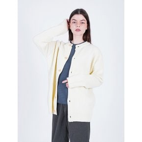 Hazzy Wool Round-neck Cardigan (Ivory)