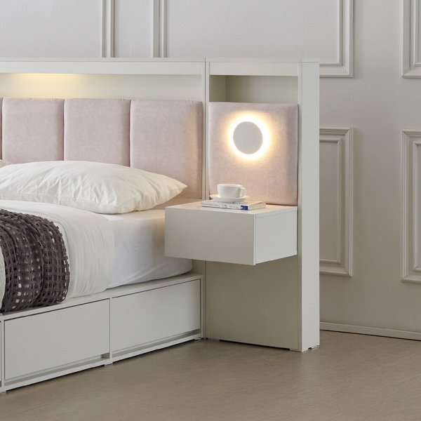 동서가구 멜라 아쿠아텍스 패브릭 호텔 LED 수납 침대 협탁 패널 DF927007