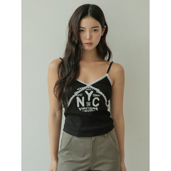 NYC 골지 레이스 슬리브리스 2color