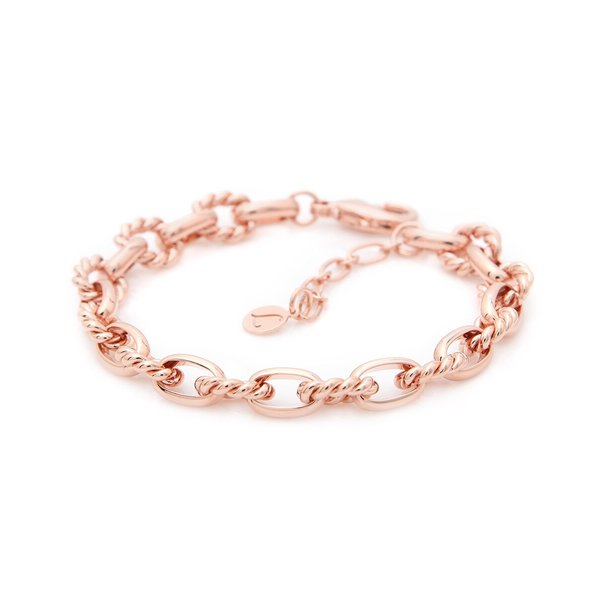 트위스터 14KGP 로즈골드 데일리 심플 꼬임 볼드 체인 패션 팔찌