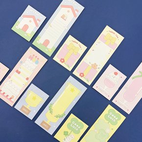 롱롱 메세지 카드 미니 편지지 세트_.롱롱케이크