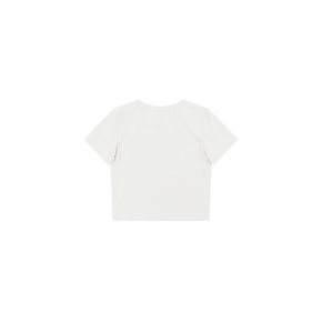 Stitch detail cropped t-shirt (White)