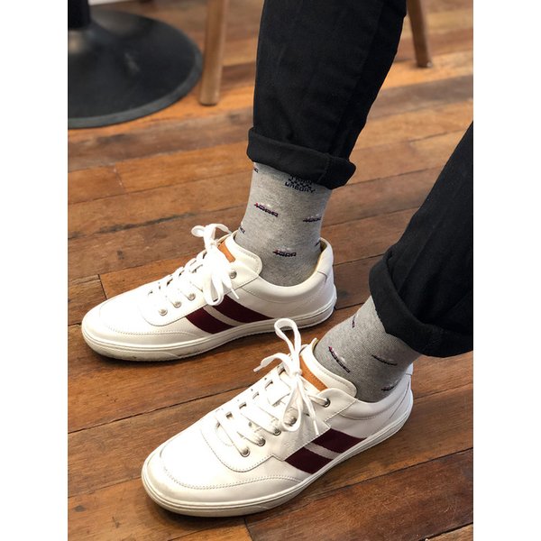 남녀공용 기차 패턴 삭스 - 그레이