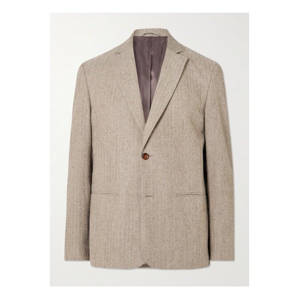 NN.07 티모 10001 헤링본 울 코튼 혼방 블레이저 뉴트럴 46376663162895773