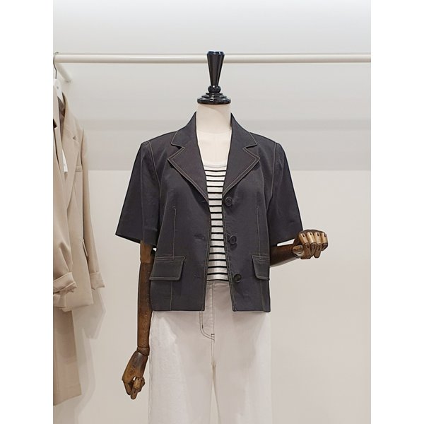 [파주점] 쥬크 주크 린넨혼방 스티치 숏 반팔자켓​ V262MSF941