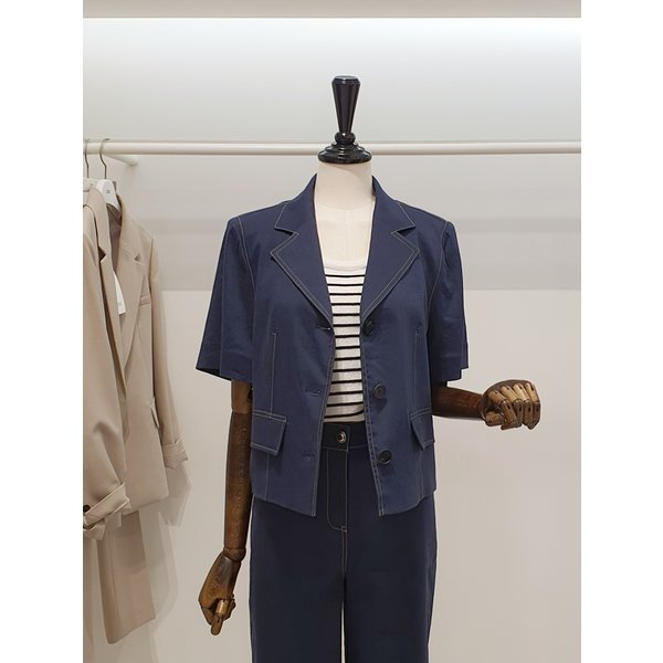 [파주점] 쥬크 주크 린넨혼방 스티치 숏 반팔자켓​ V262MSF941