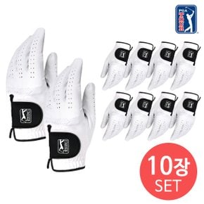 [10장 세트] PGATOUR 블랙 프로 남성 양피 골프 장갑