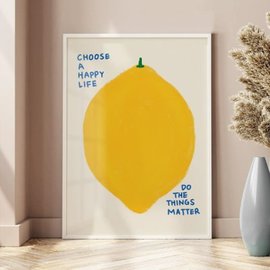 텐바이텐 일러스트 레몬 그림 인테리어 포스터 해피라이프