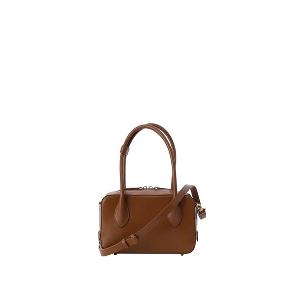 BREE BOWLING TOTE AND CROSS BAG BROWN