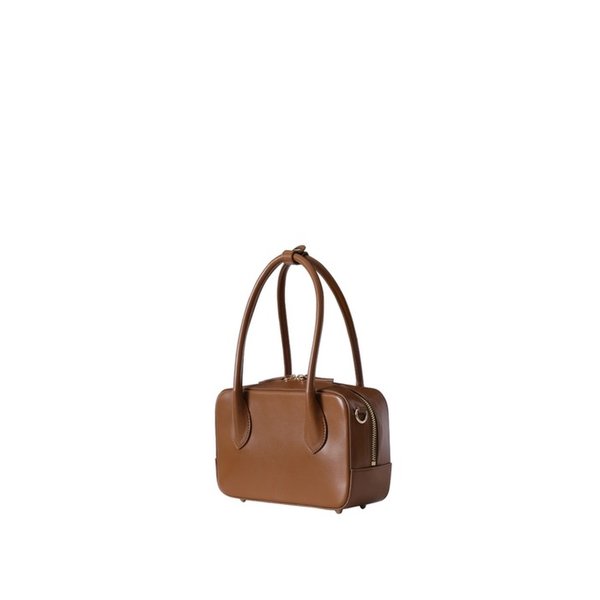 BREE BOWLING TOTE AND CROSS BAG BROWN