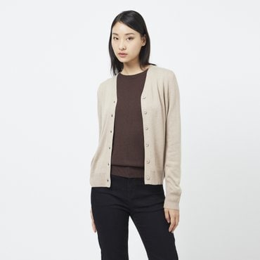 JAJU 자주 여 캐시미어 블렌디드 가디건  베이지 -J113404001