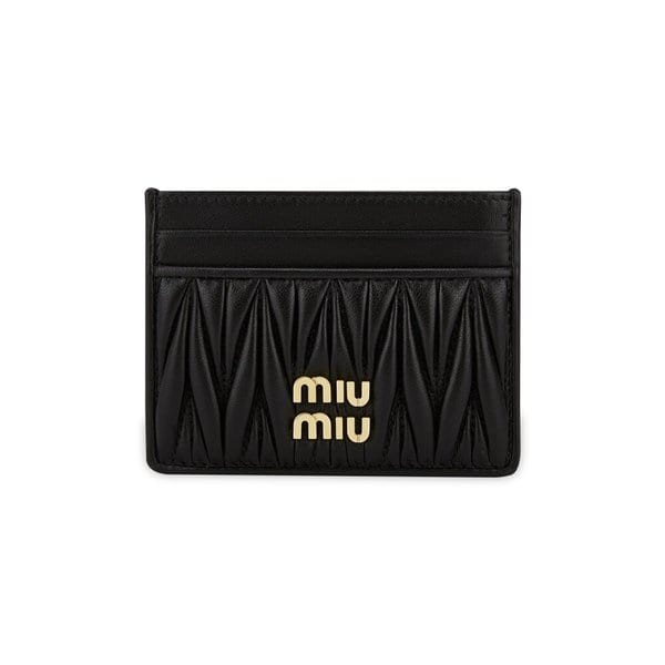 미우미우 여성 마테라쎄 블랙 카드지갑 5MC076 AFPP F0002