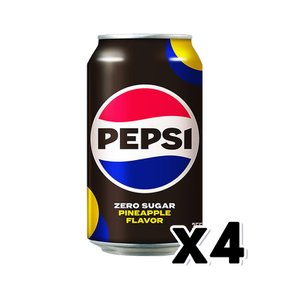 펩시 제로슈가 파인애플 탄산캔음료 355ml x 4개