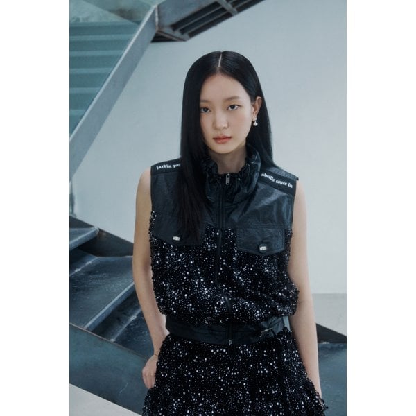 [시흥점] 여성 메쉬소재 믹스 집업 베스트 (ES2WV963)