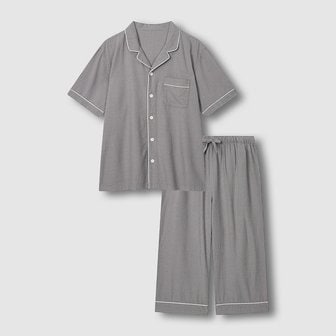 JAJU 남 코튼 레이온 시어서커 7부 파자마 세트 J216201143082