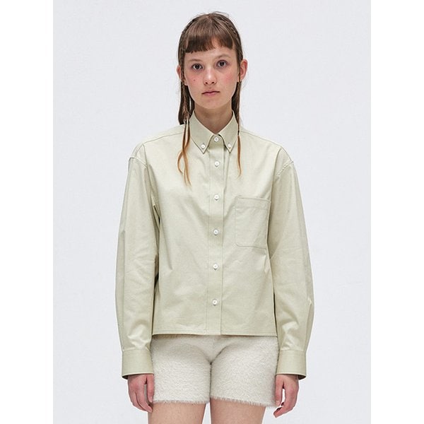 Wide Cropped Shirt_Beige