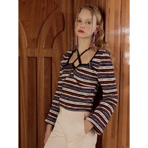 Strappy halter neck Knit (Purple)