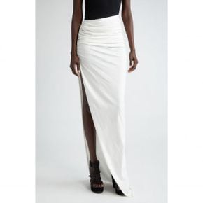 4373019 Rick Owens Asymmetric Side Slit Cotton Jersey Maxi Skirt