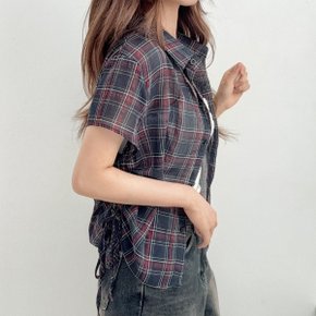 히코 스트링무드 반팔 체크셔츠2color