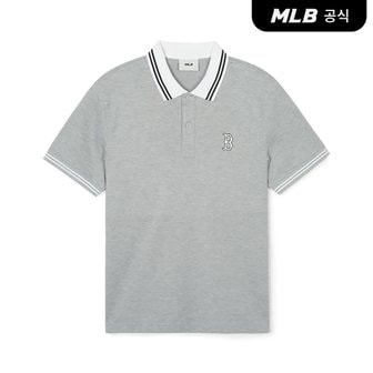 MLB [코리아공식] 베이직 카라배색 컴퍼터블핏 티셔츠 BOS (Melange Grey)