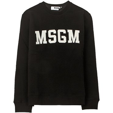 MSGM 19FW 2742MDM163 195799 99 로고 프린팅 맨투맨 블랙화이트 여성 맨투맨