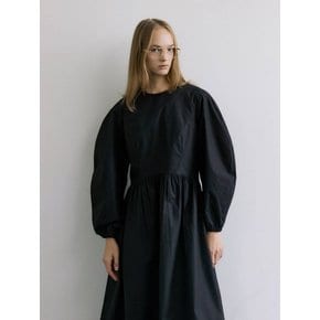 VOLUME RAGLAN SLEEVE LONG DRESS / BLACK