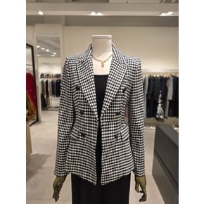 [파주점] 깅엄 체크 피크드 더블 자켓 JS3B0JK321