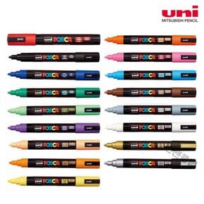 UNI POSCA 마카 PC-5M 칼라 내광 발색 수성마카 펜엔