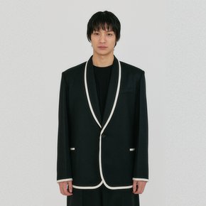 ZOVIET Shawl Collar Single-Breasted Blazer - Black