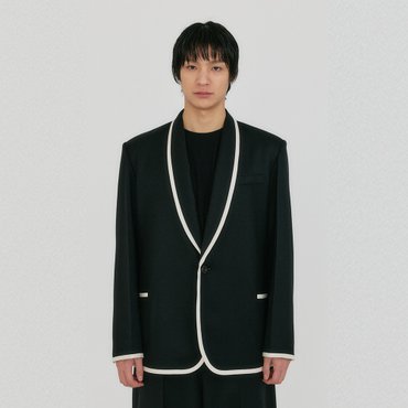 EENK ZOVIET Shawl Collar Single-Breasted Blazer - Black