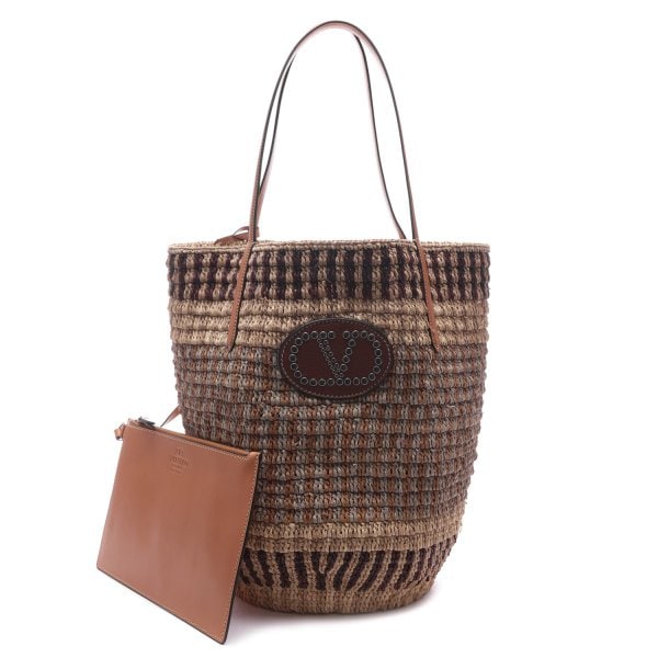 [부산점] 25FW 여성 브이로고 시그니처 라피아 토트백 (7W2B0R37 CFS AEF 25F)