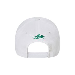 SCRIPT LOGO CHAIN EMBROIDERY WASHING BALL CAP WHITE-SC체인워싱 볼캡