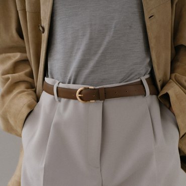 로서울 Around belt Brandy brown with Gold buckle