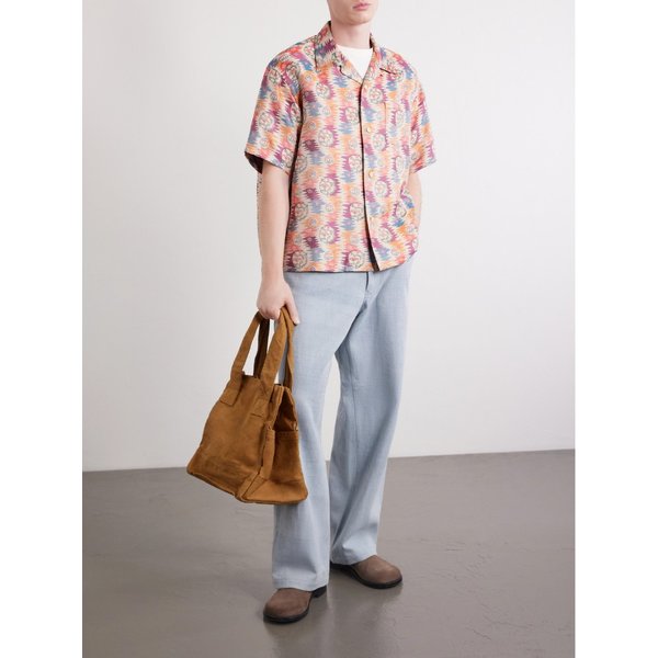 크로스비 캠프 칼라 실크 코튼 블렌드 자카드 셔츠 46376663162938967