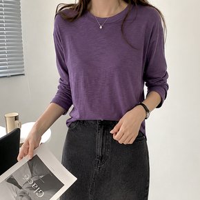 와이즈 여성 기본 8컬러 봄 가을 티셔츠 모달 슬라브 얇은 긴팔티