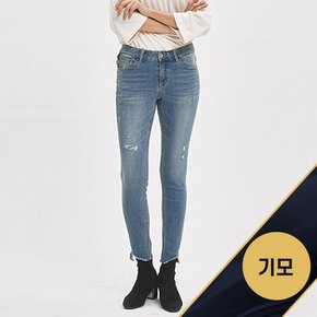 여 라텍스구제+지그재그S/T 밑단컷팅 기모 스키니_AJ4DSN72-LB