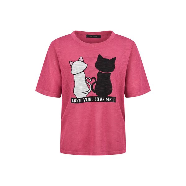 고양이 자수 라운드 반팔니트_DZ5MP090