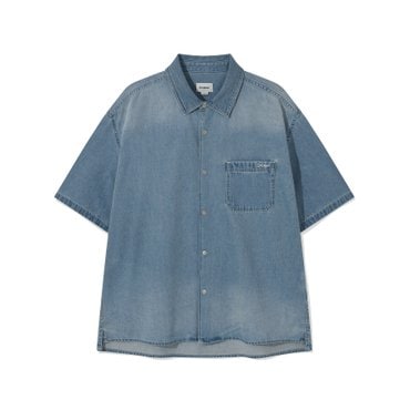 커버낫 워싱 데님 하프 셔츠 라이트 블루 CO2502SS03LB
