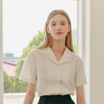 YUPPE SEERSUCKER COLLAR SHIRT_BEIGE