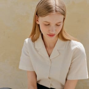 SEERSUCKER COLLAR SHIRT_BEIGE