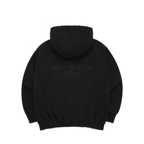 VINTAGE SYMBOL DESTROYED WASHING HOODIE ZIP UP BLACK 빈티지심볼 블랙 ZPVSDW-BLK